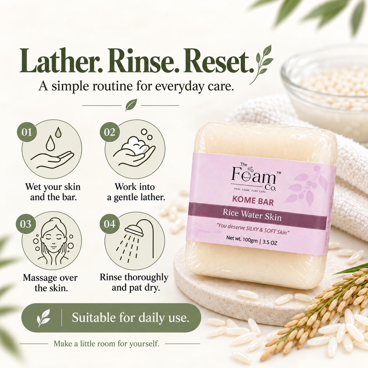 Kome Bar | Rice Water Bathing Soap